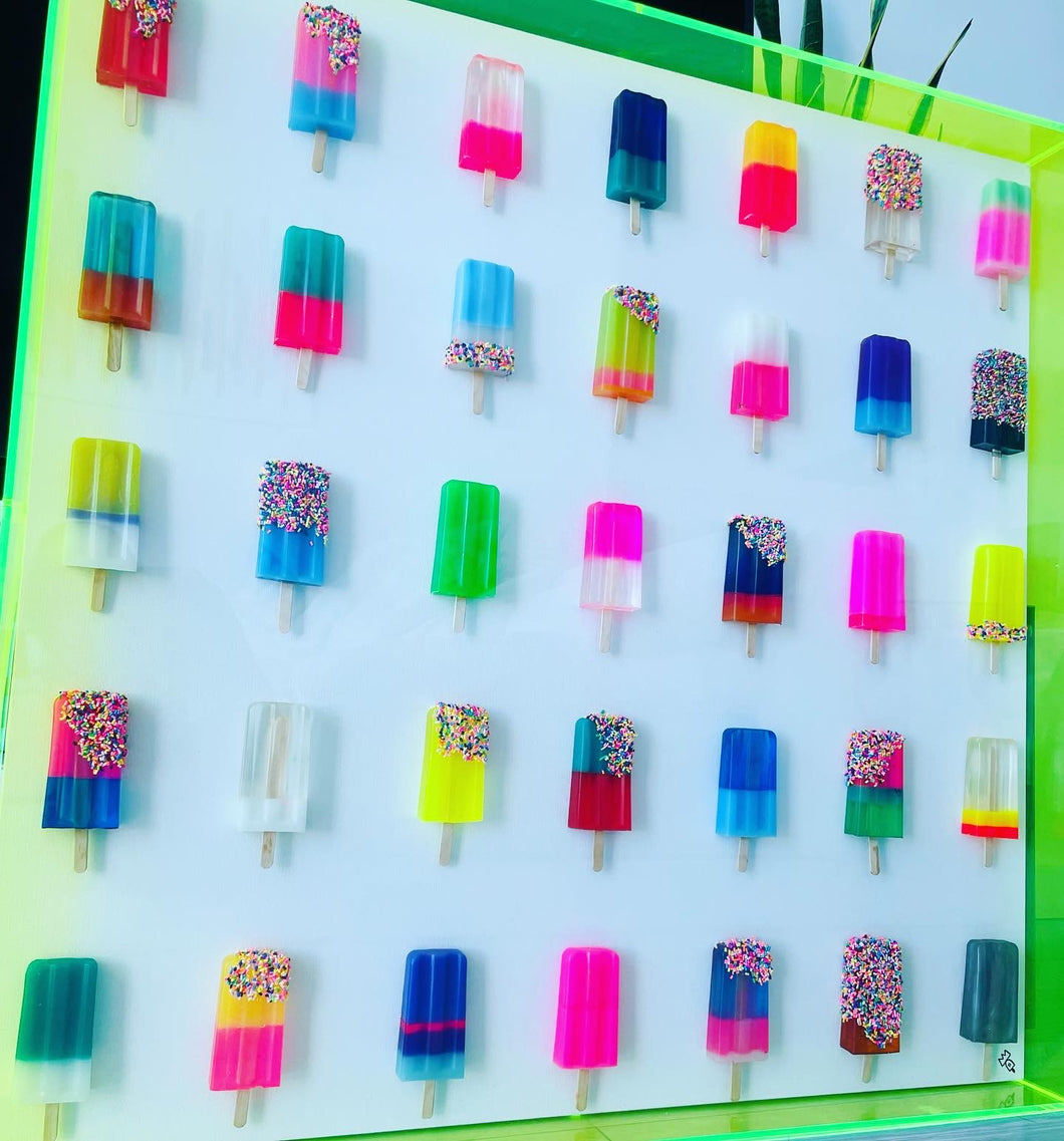 36 x 36 Neon Green with Custom Pops