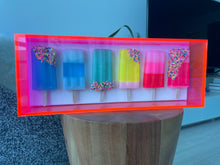 Load image into Gallery viewer, 6&quot; x 18” Neon Pink Horizontal Custom Rainbow Pop
