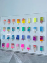 Load image into Gallery viewer, 30&quot; x 40&quot; Clear Acrylic Frame with Custom Pastel Rainbow Pops
