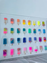 Load image into Gallery viewer, 30&quot; x 40&quot; Clear Acrylic Frame with Custom Pastel Rainbow Pops
