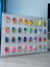 Load image into Gallery viewer, 30&quot; x 40&quot; Clear Acrylic Frame with Custom Pastel Rainbow Pops
